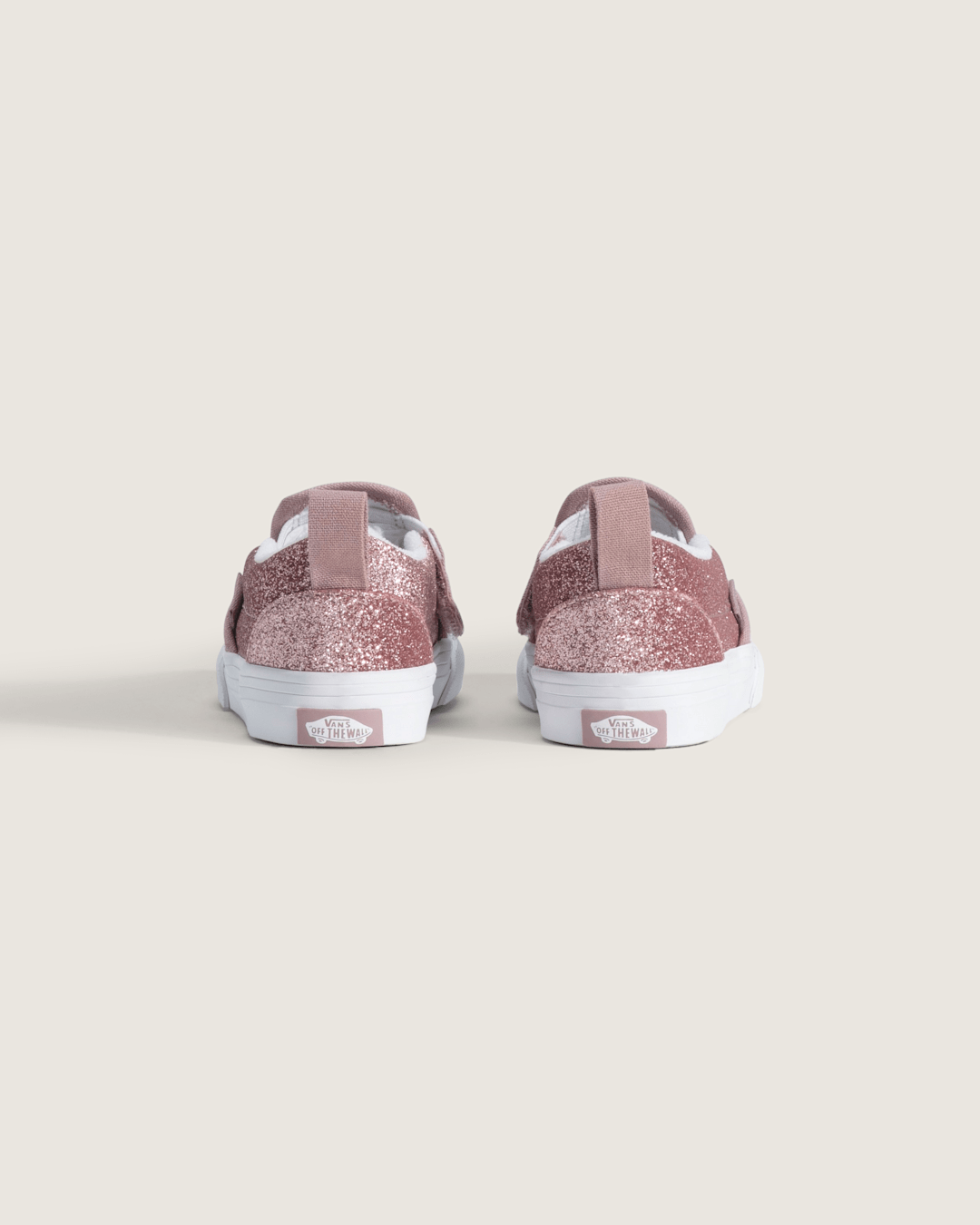 Toddler Classic Slip-On V Shoe in Glitter Rose Gold Pink | Vans outlet