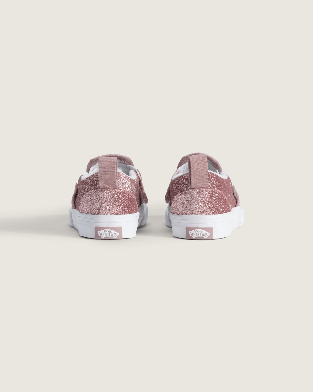 Toddler Classic Slip-On V Shoe in Glitter Rose Gold Pink | Vans outlet