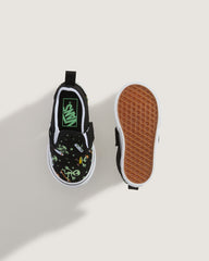 Toddler Classic Slip-On V Shoe in Black / Green | Vans online