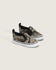Toddler Classic Slip-On V Shoe in Camo Black / Green | Vans sale