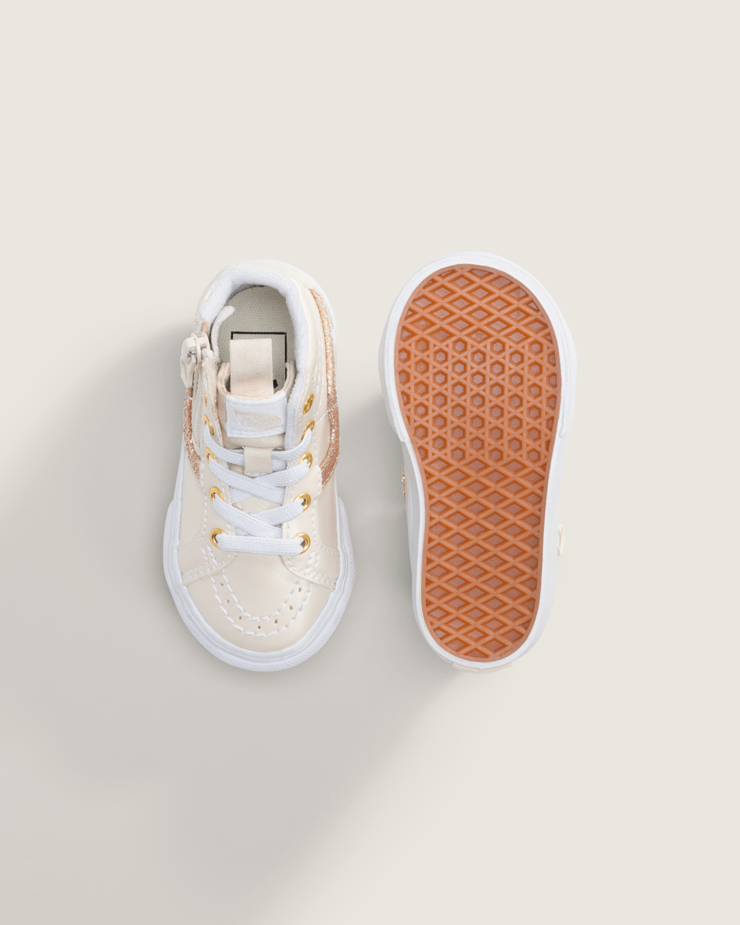 Toddler SK8-Hi Side Zip Shoe in Dazzled Turtledove White | Vans on sale