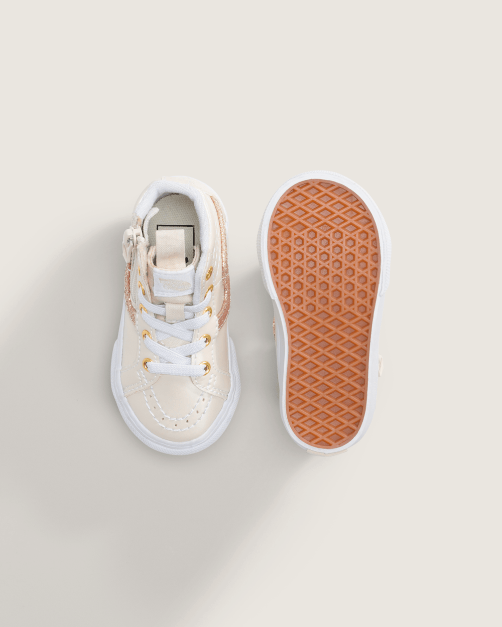 Toddler SK8-Hi Side Zip Shoe in Dazzled Turtledove White | Vans on sale