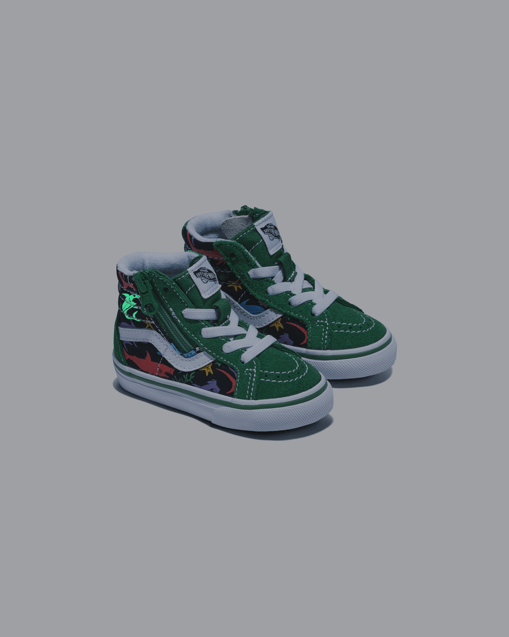 Toddler Sk8-Hi Reissue Side Zip Shark Shoe in Green / Black | Vans discount