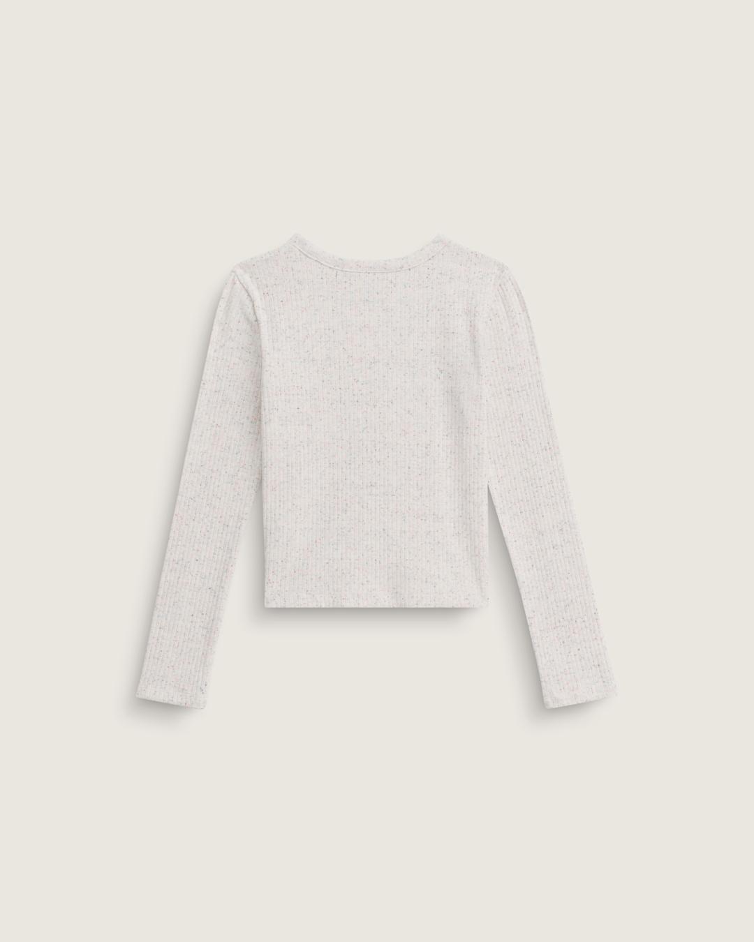 Kids Teri Confetti Rib Long Sleeve Shirt in Marshmallow White | Vans on sale