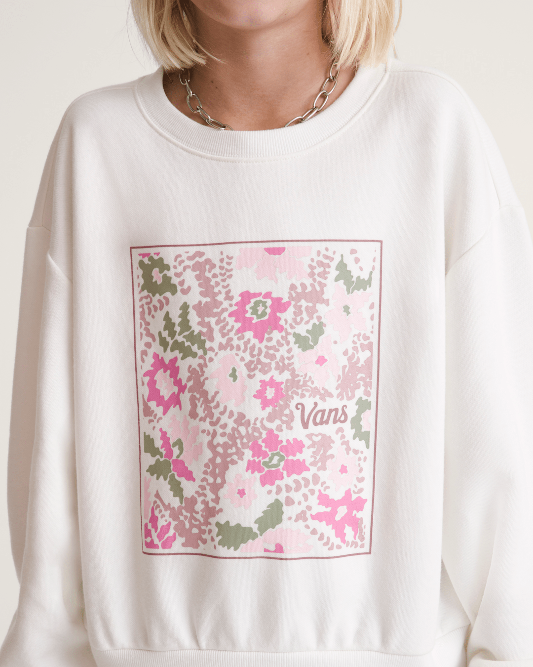 Kids Flow Field Crew Sweatshirt in Marshmallow White | Vans discount