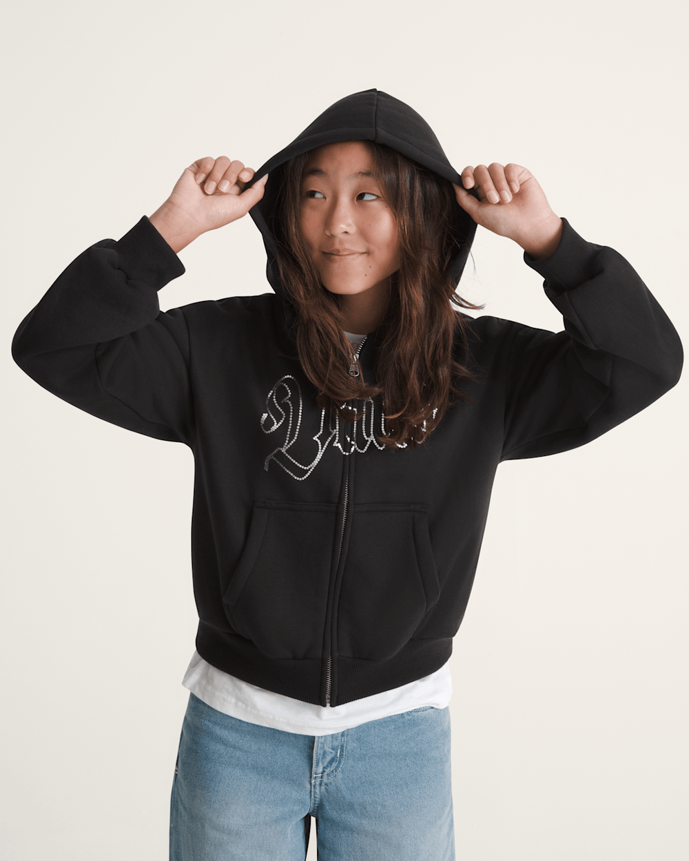 Kids Shining Zip Hoodie in Black | Vans online
