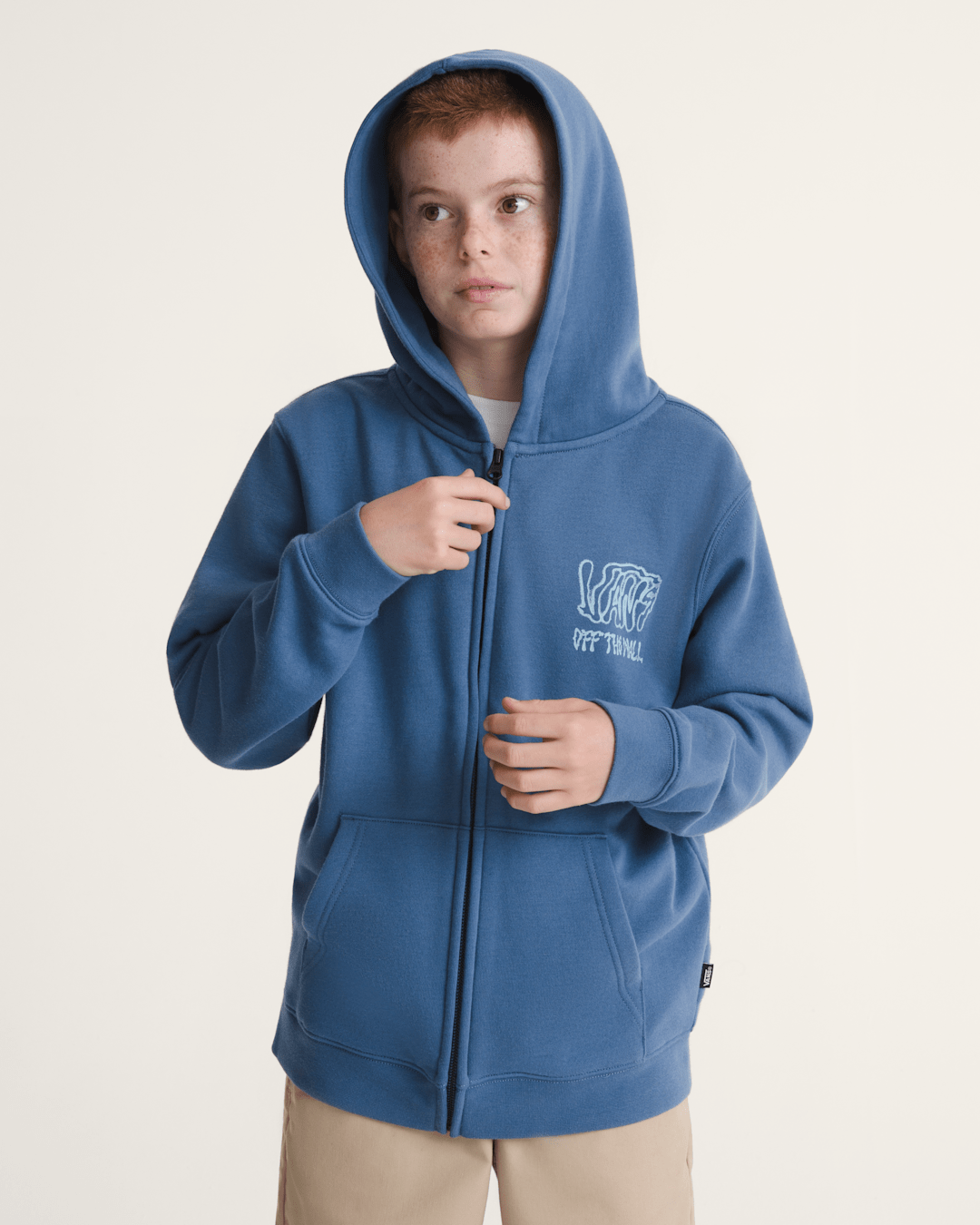 Kids Rippled Zip Hoodie in True Navy Blue | Vans near me