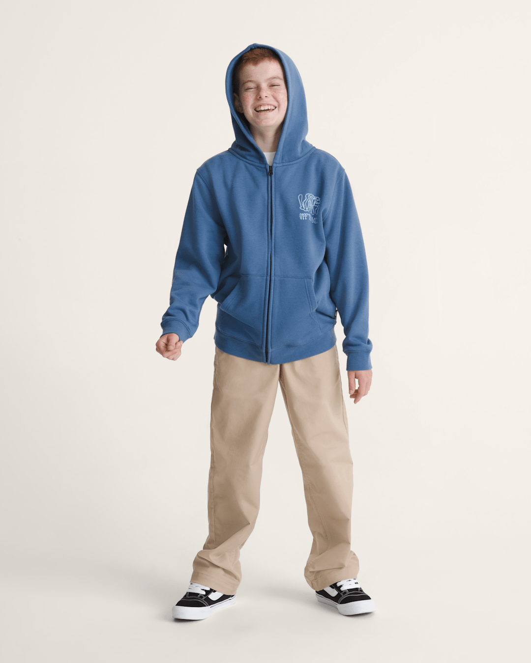 Kids Rippled Zip Hoodie in True Navy Blue | Vans near me