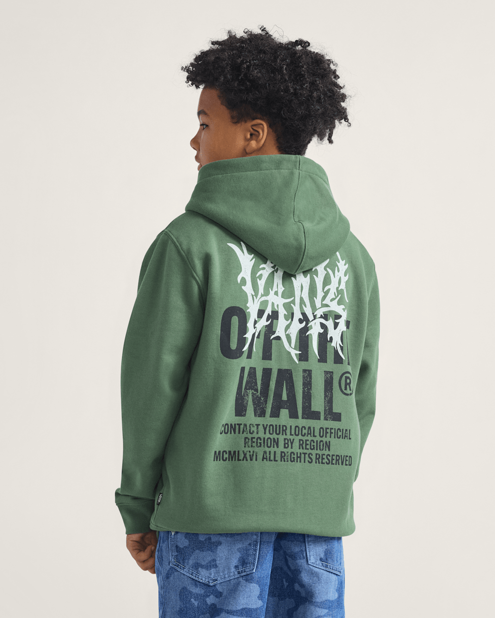 Kids Metal Wall Zip Hoodie in Pine Forest Green | Vans online