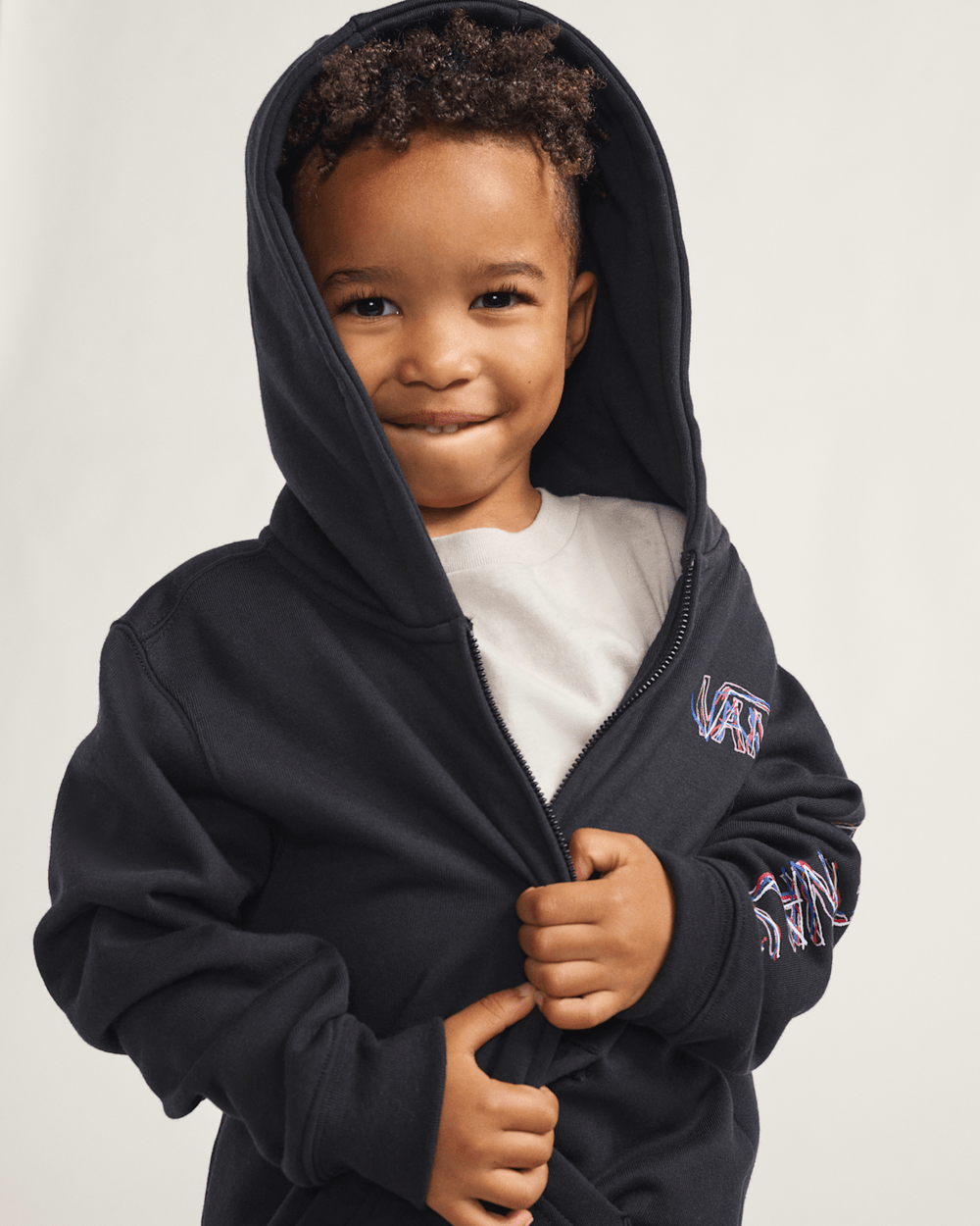 Little Kids Scribbled Past Zip Hoodie in Black | Vans near me