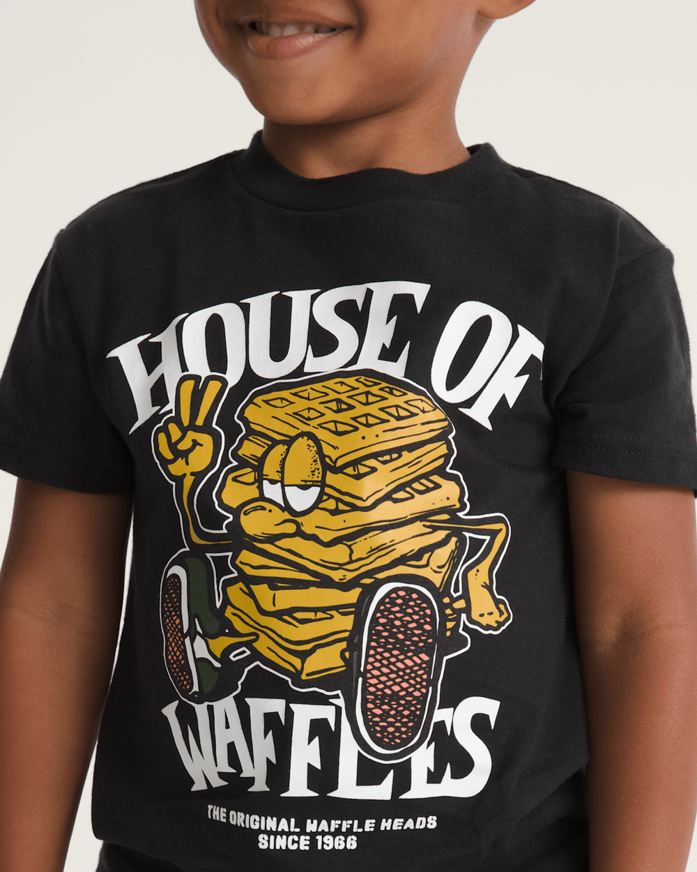 Little Kids House Of Waffles T-Shirt in Black | Vans online