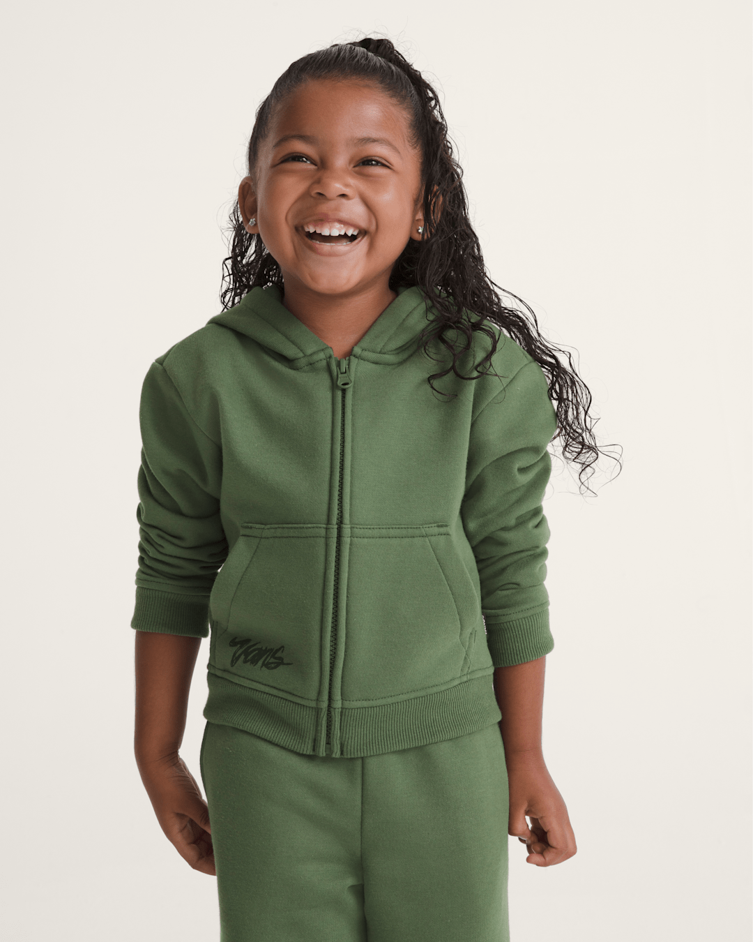 Little Kids Unicorn Zip Hoodie in Pine Forest Green | Vans near me
