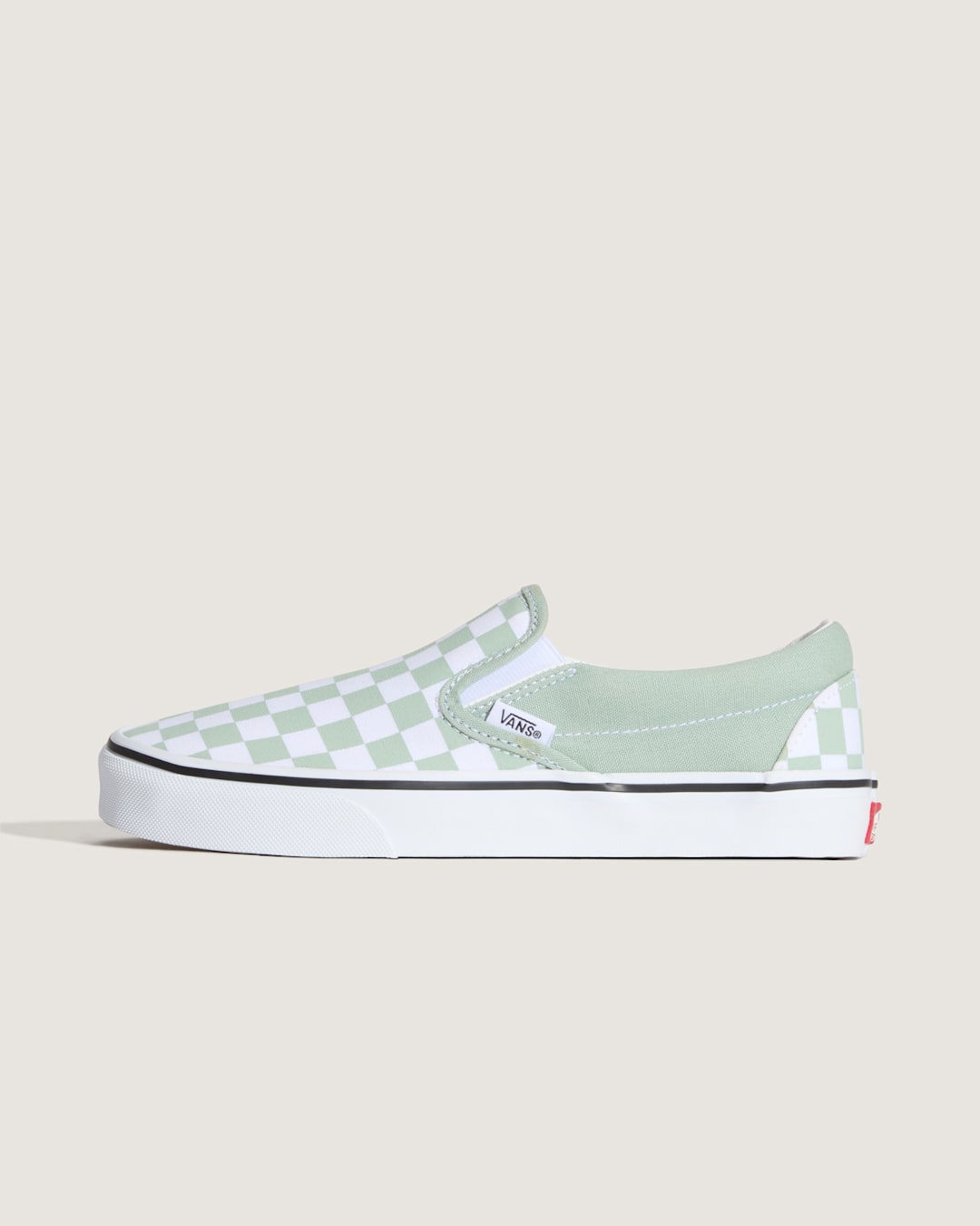 Classic Slip-On Checkerboard Shoe in Grey Olive Green / White | Vans online