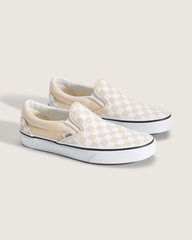 Classic Slip-On Checkerboard Shoe in Checkerboard Creme Brule Beige | Vans discount