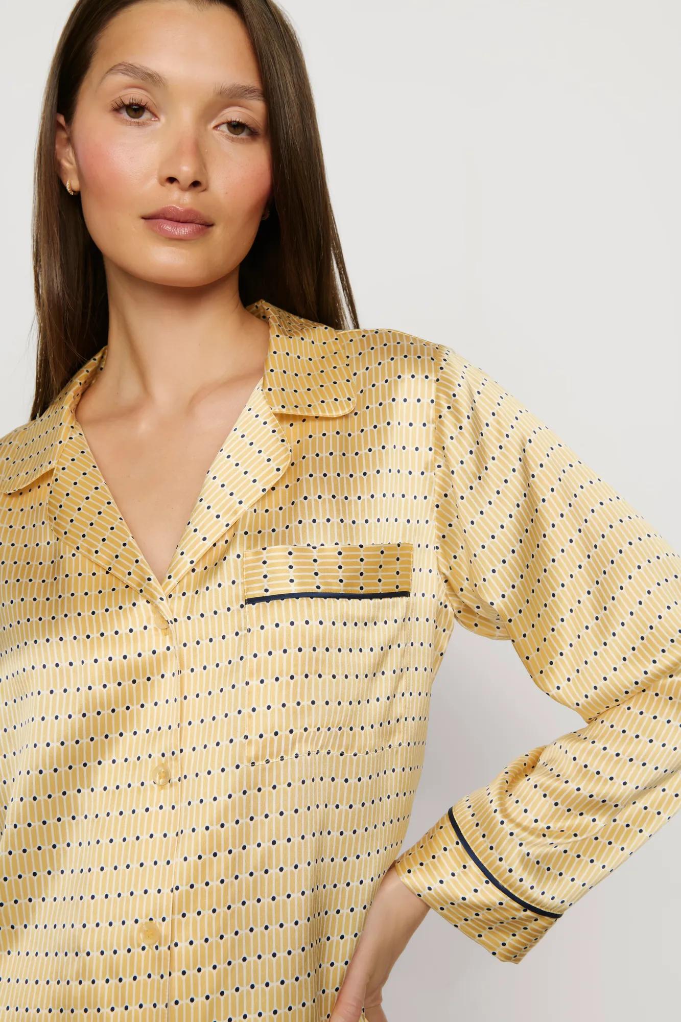 Eberjey Inez Washable Silk Printed Long PJ Set