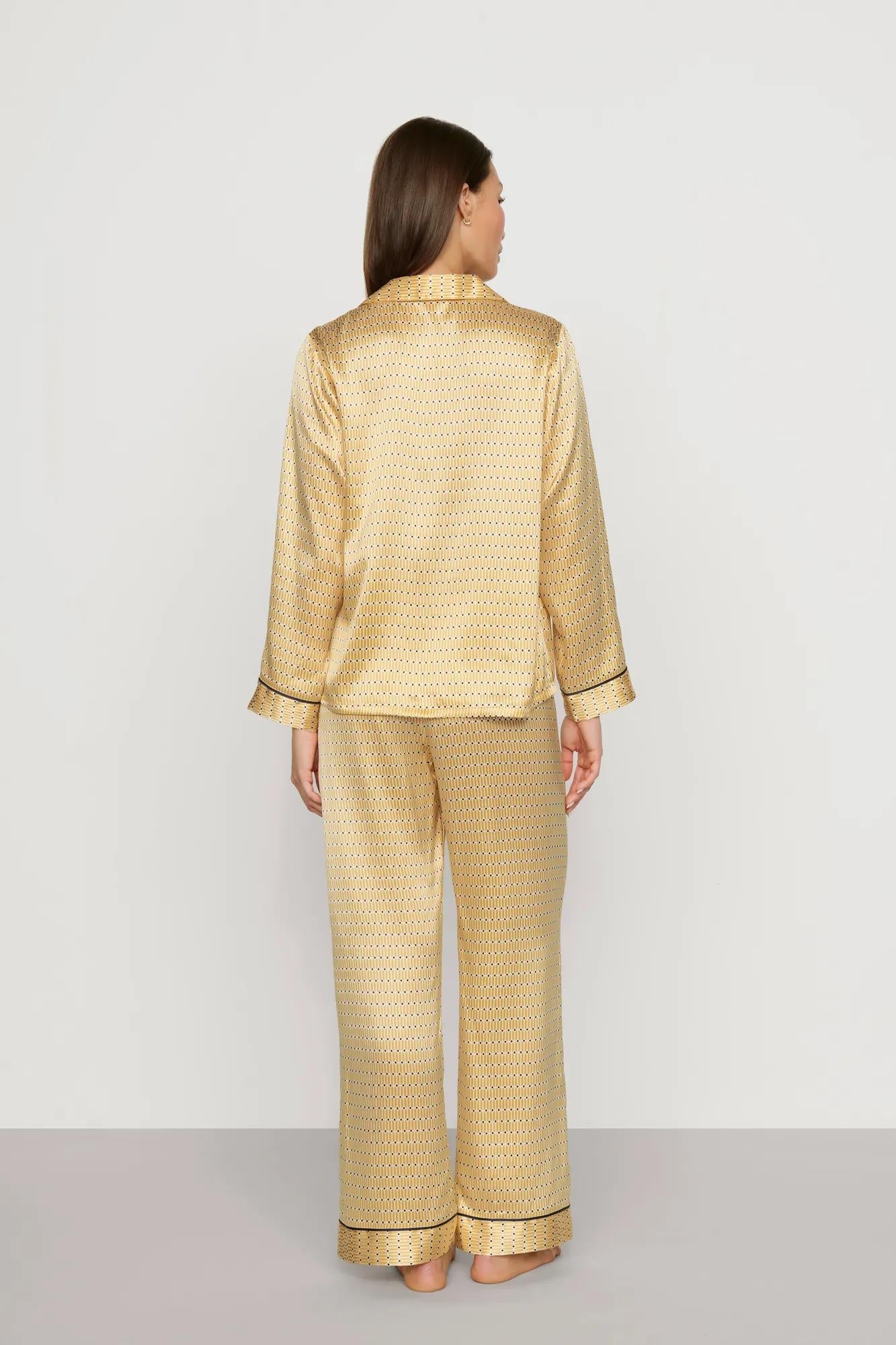 Eberjey Inez Washable Silk Printed Long PJ Set