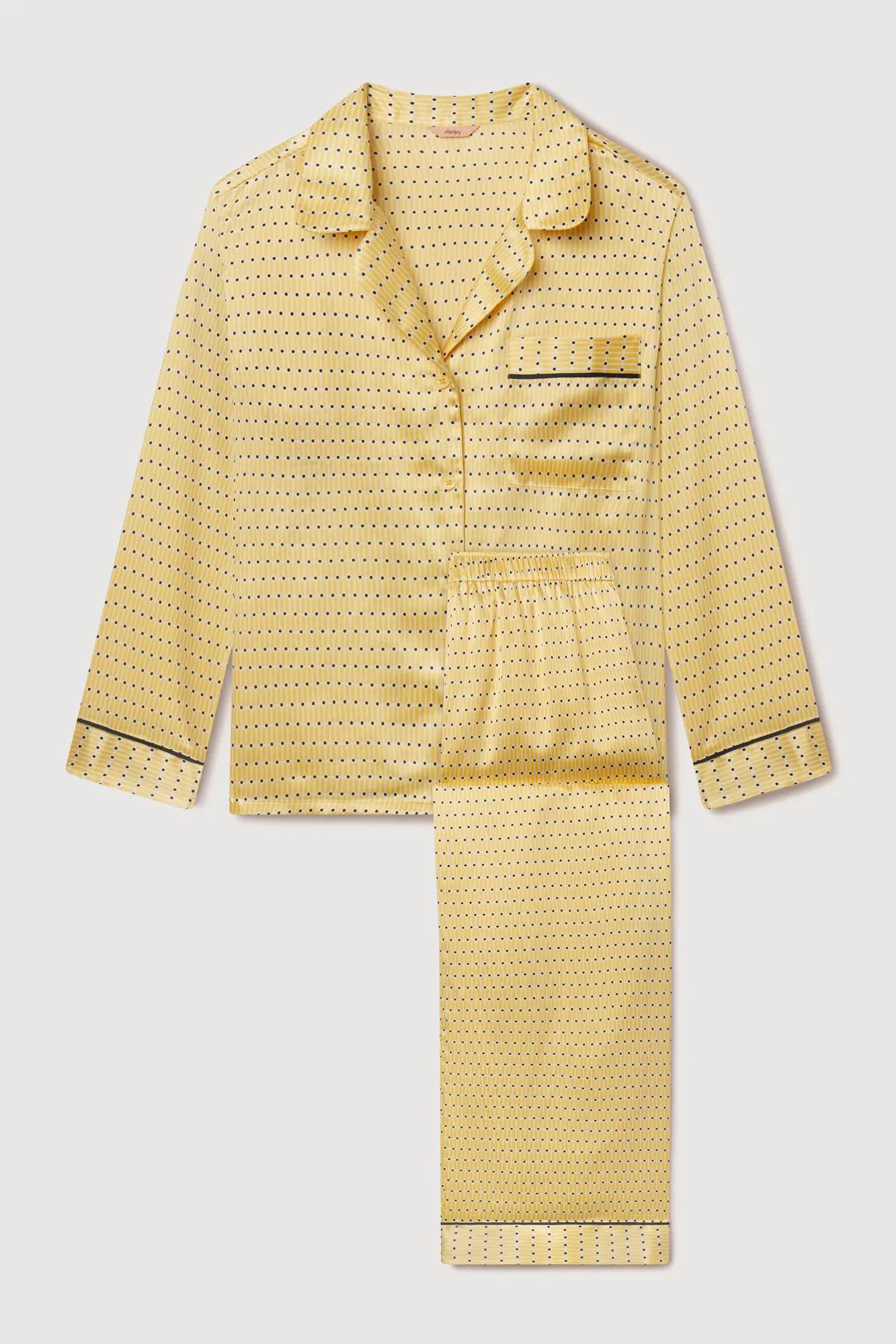 Eberjey Inez Washable Silk Printed Long PJ Set