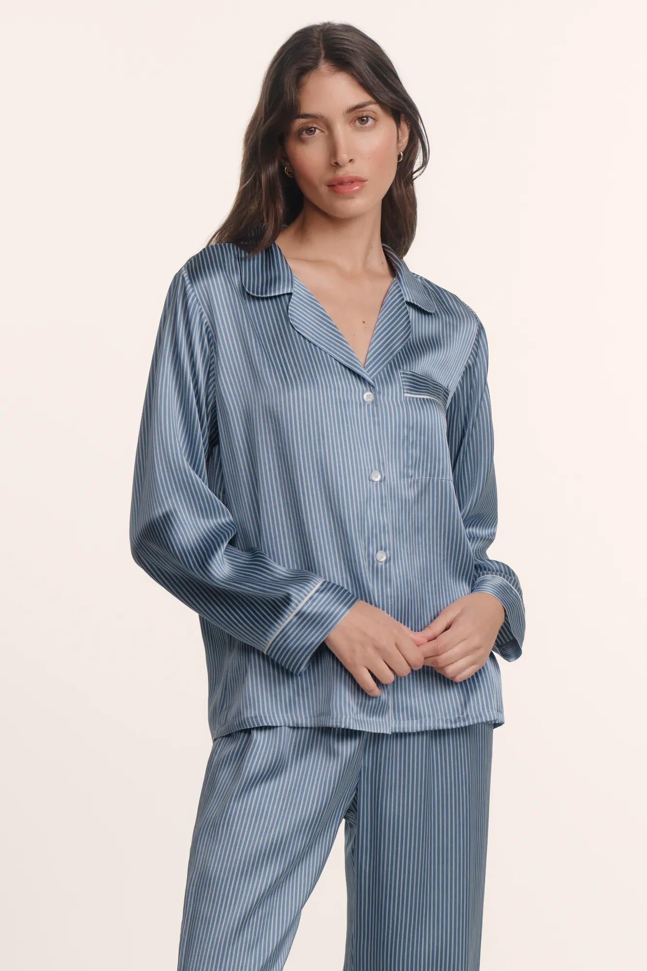 Eberjey Inez Washable Silk Printed Long PJ Set