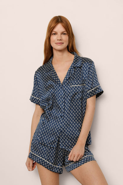 Eberjey Inez Washable Silk Printed Short PJ Set