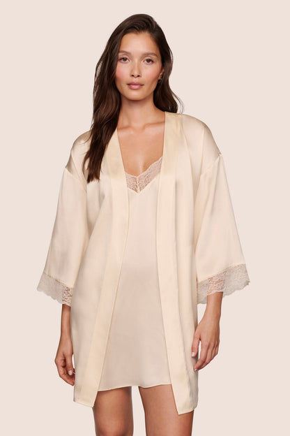 Eberjey Washable Silk Lace Robe