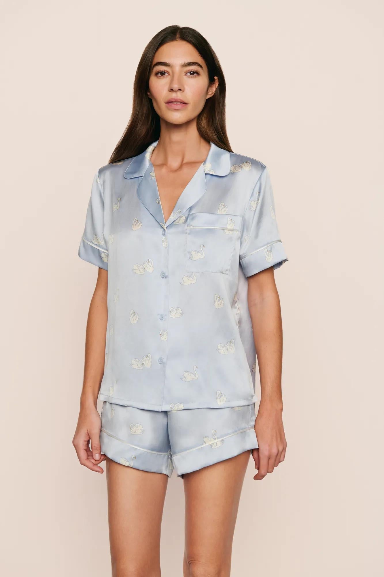 Eberjey Inez Washable Silk Printed Short PJ Set