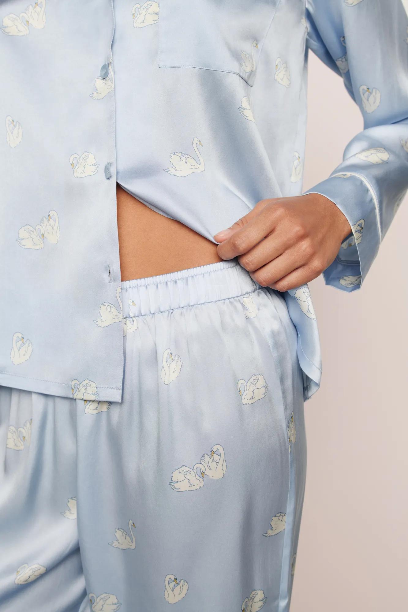 Eberjey Inez Washable Silk Printed Long PJ Set