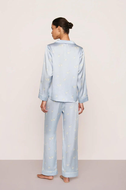 Eberjey Inez Washable Silk Printed Long PJ Set