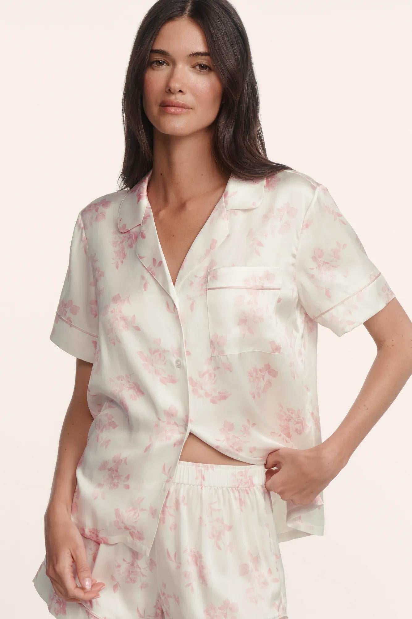 Eberjey Inez Washable Silk Printed Short PJ Set