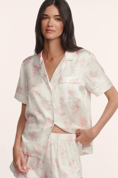Eberjey Inez Washable Silk Printed Short PJ Set