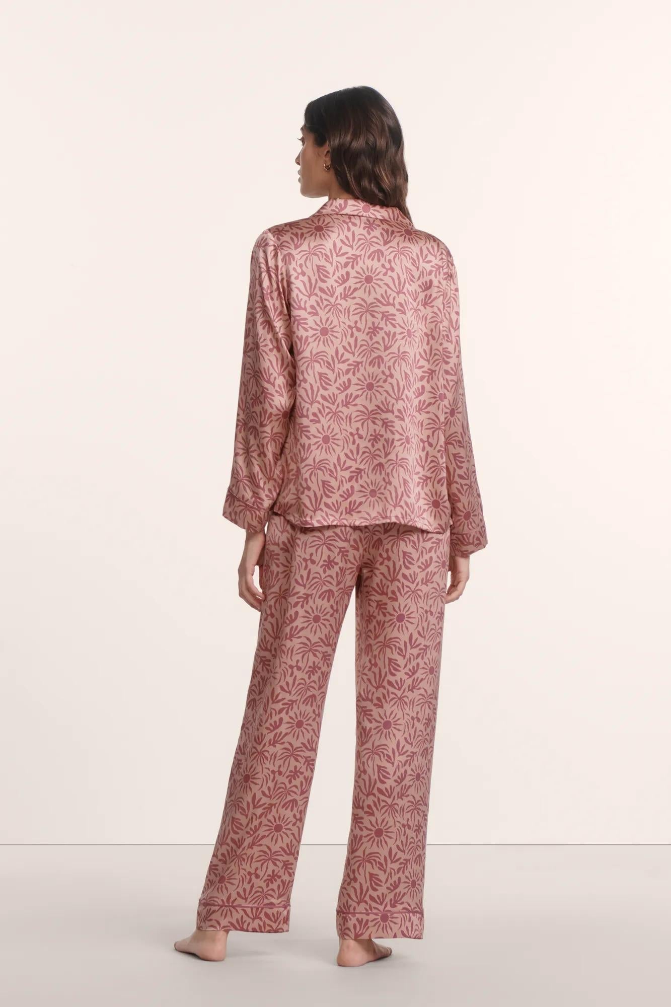 Eberjey Eberjey x ILIA - Inez Washable Silk Printed Long PJ Set