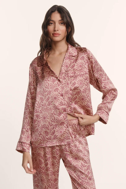 Eberjey Eberjey x ILIA - Inez Washable Silk Printed Long PJ Set