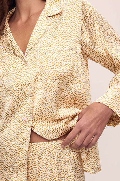 Eberjey Inez Washable Silk Printed Long PJ Set
