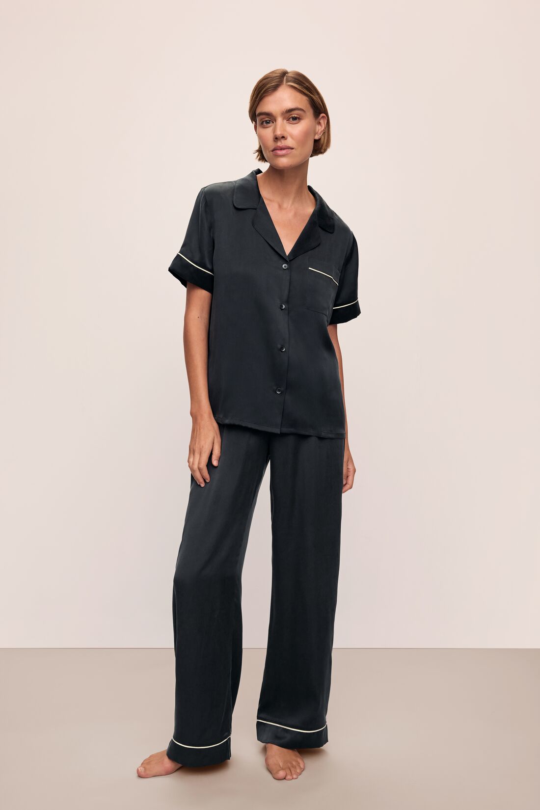 Eberjey Inez Washable Silk Short Sleeve Pant PJ Set
