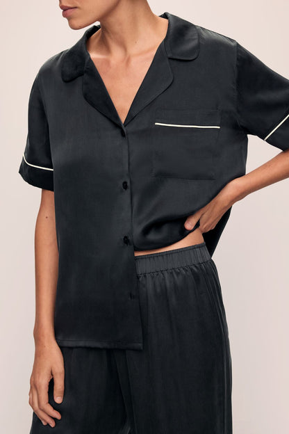 Eberjey Inez Washable Silk Short Sleeve Pant PJ Set