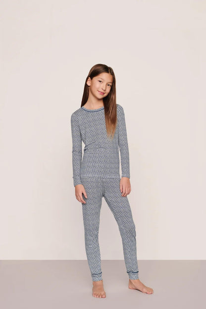 Eberjey Kids Printed TENCEL™ Modal Unisex Long PJ Set
