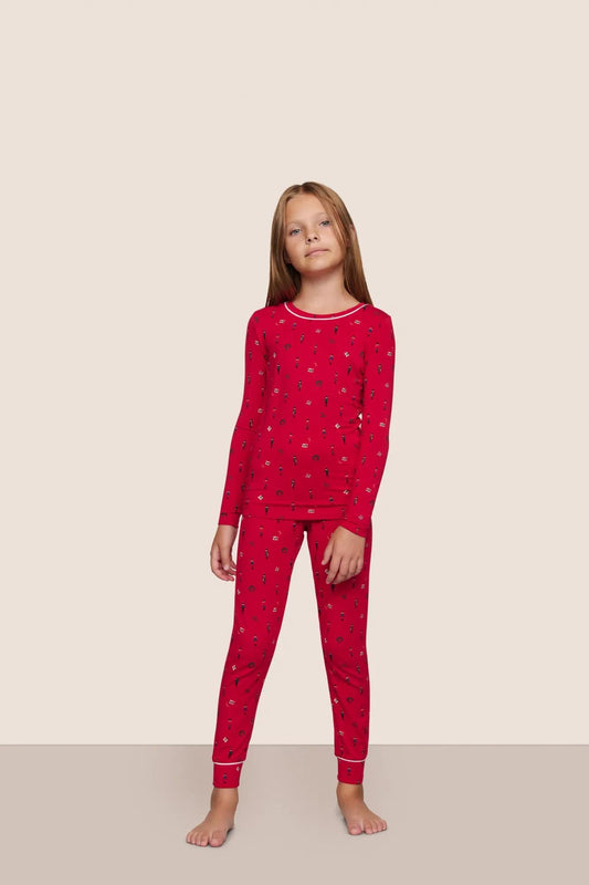 Eberjey Kids Printed TENCEL™ Modal Unisex Long PJ Set