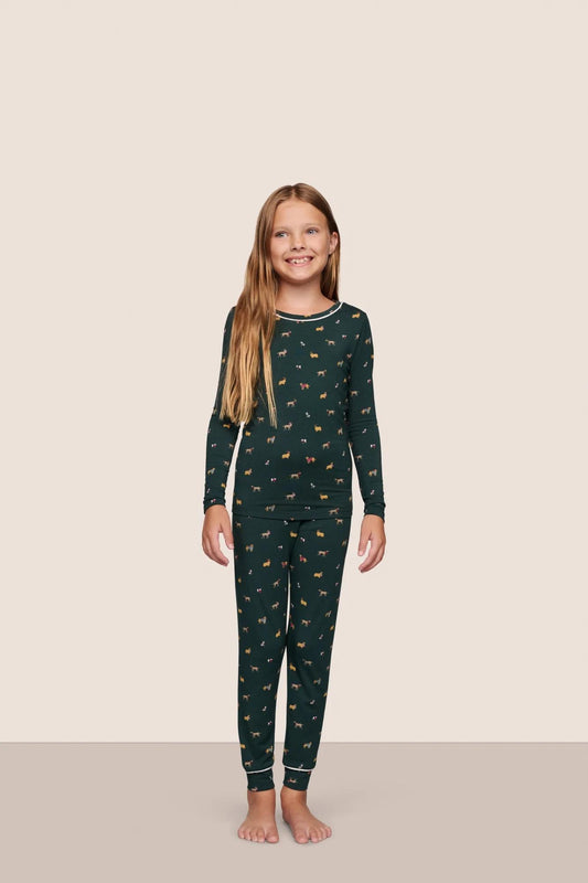 Eberjey Kids Printed TENCEL™ Modal Unisex Long PJ Set