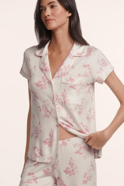 Eberjey Gisele Printed TENCEL™ Modal Short Sleeve Cropped PJ Set