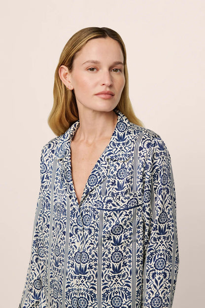 Eberjey Eberjey x Casa Del Sol - Inez Washable Silk Printed Long PJ Set