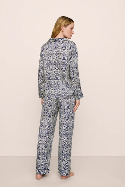 Eberjey Eberjey x Casa Del Sol - Inez Washable Silk Printed Long PJ Set