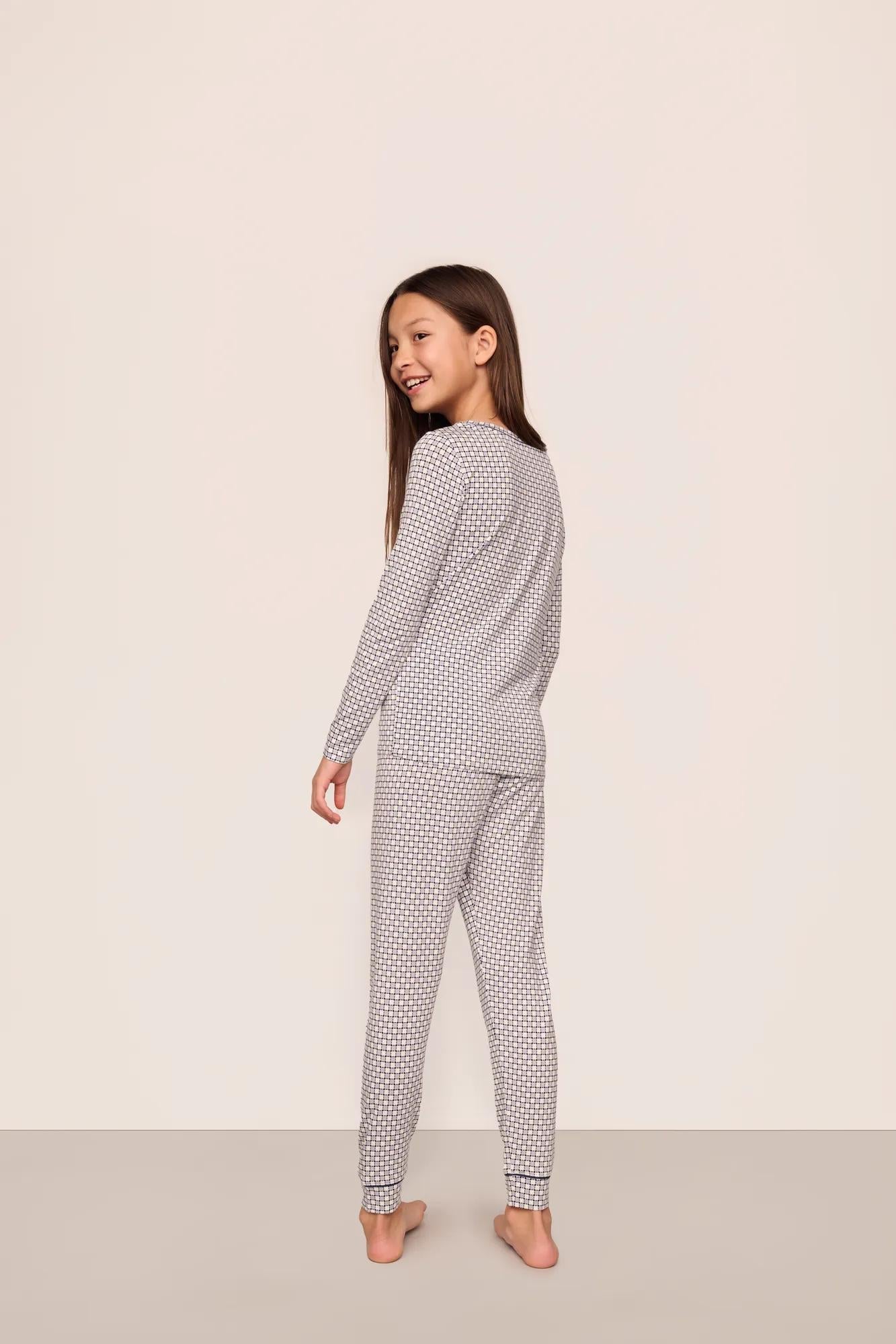 Eberjey Kids Printed TENCEL™ Modal Unisex Long PJ Set