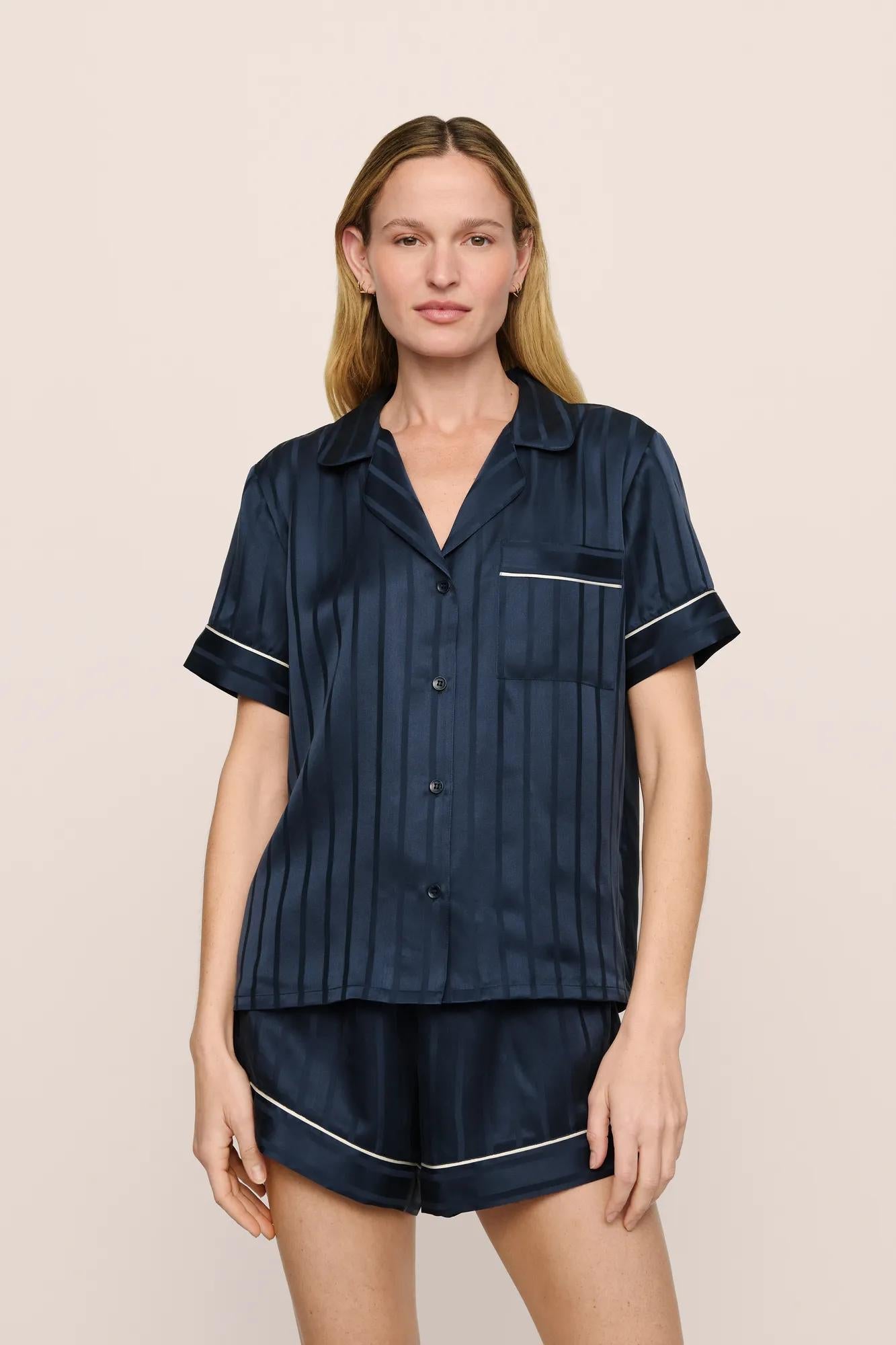 Classic Stripe Jacquard Navy/Ivory,X-Small