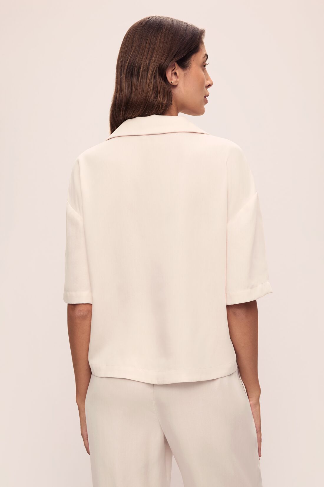 Eberjey Tencel Woven Relaxed Button Front Top