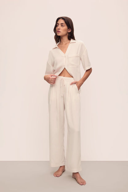 Eberjey Tencel Woven Relaxed Button Front Top