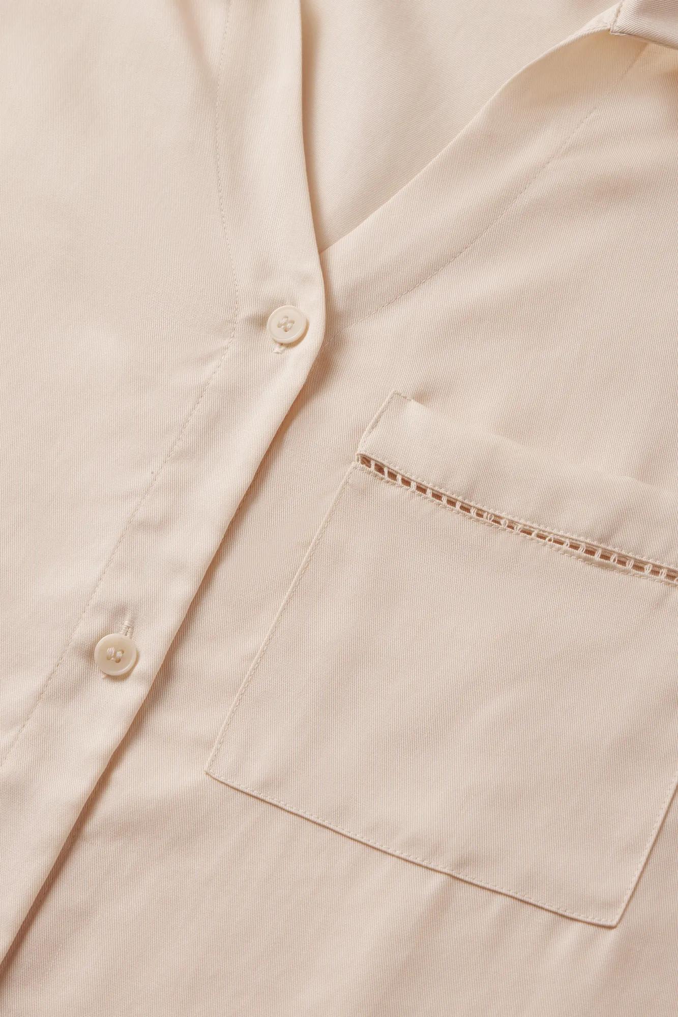 Eberjey Tencel Woven Relaxed Button Front Top