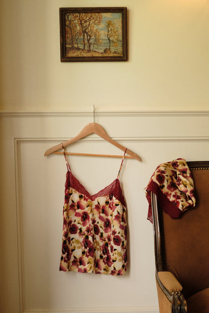 Eberjey Eberjey x Lily Aldridge - Washable Silk Printed Lace Cami & Short Set