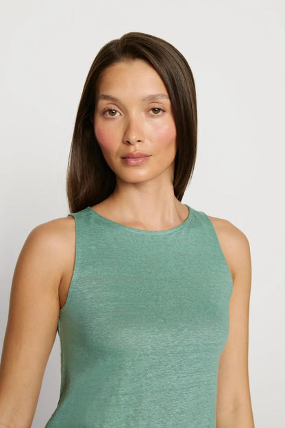Eberjey Organic Linen Knit Boat Neck Crop Tank