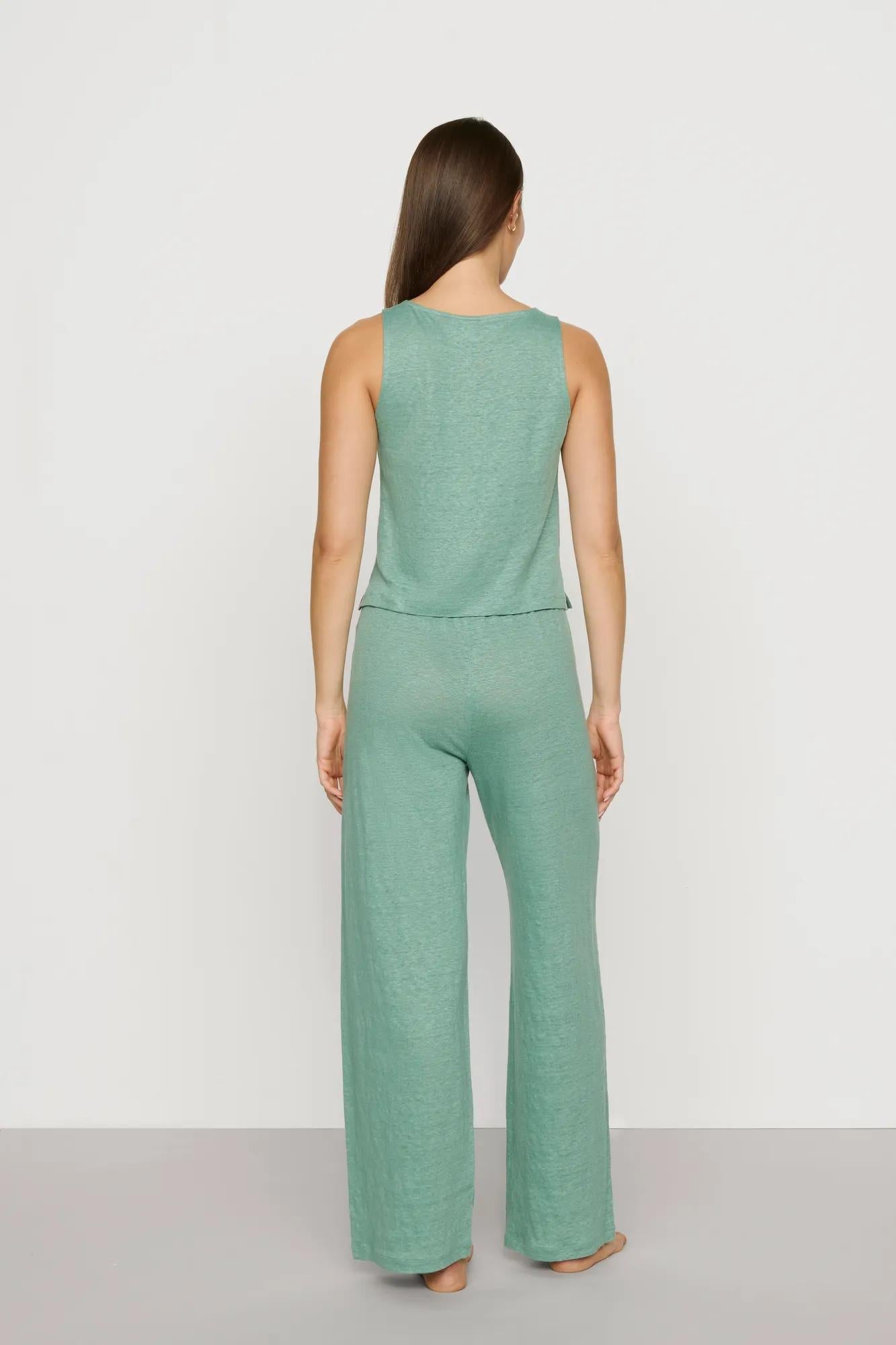 Eberjey Organic Linen Knit Boat Neck Crop Tank