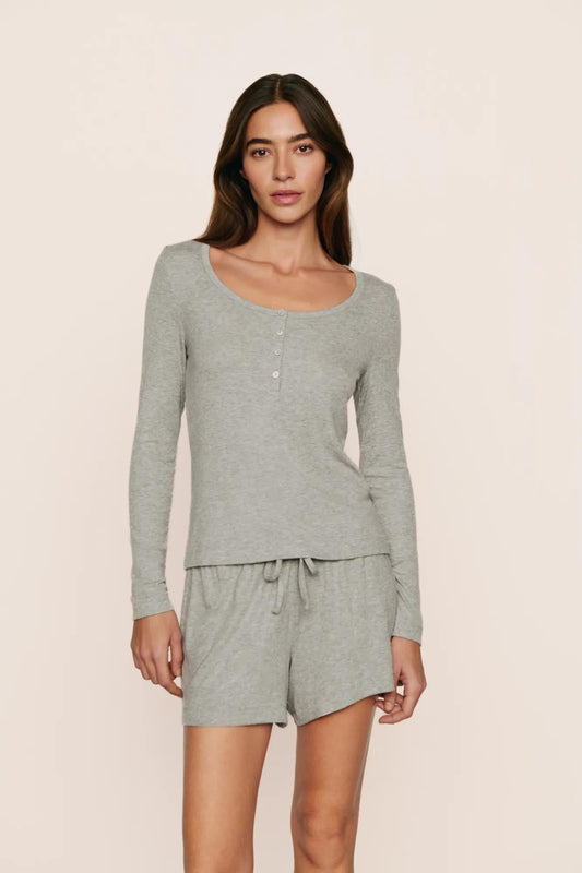 Eberjey Dream Rib Long Sleeve Henley Tee