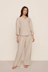 Gingham White/Warm Taupe